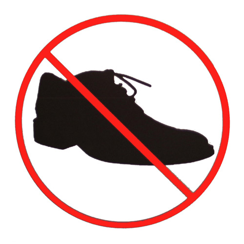 no shoe zone